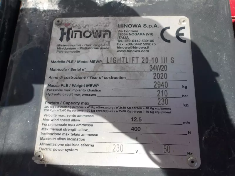 nacelle occasion HINOWA LL2010