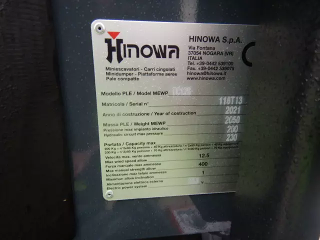 nacelle occasion HINOWA TC13S