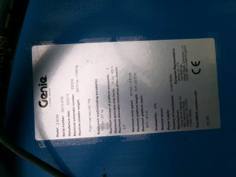 nacelle occasion GENIE Z80-60RT