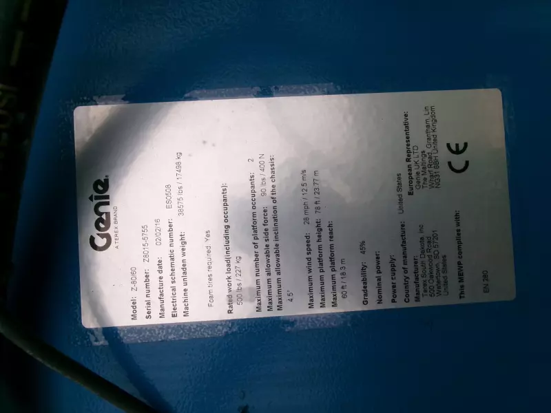 nacelle occasion GENIE Z80-60RT