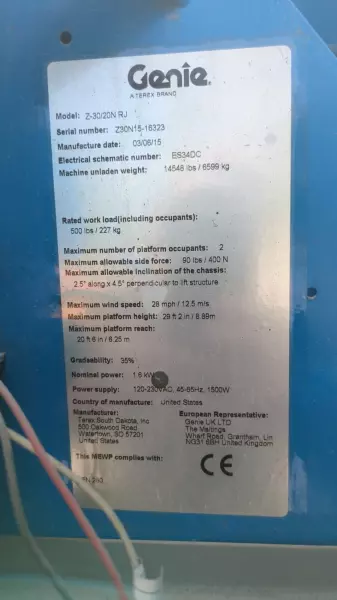 nacelle occasion GENIE Z30-20NRJ