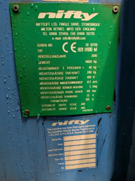 nacelle occasion NIFTYLIFT HR28