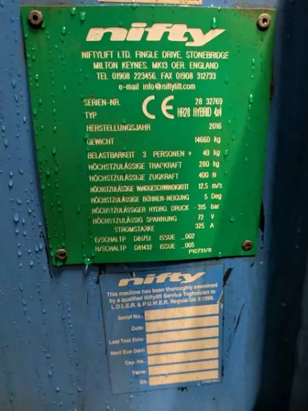 nacelle occasion NIFTYLIFT HR28 HYBRIDE 4X4