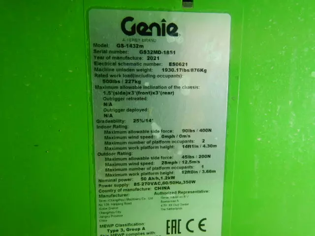 nacelle occasion GENIE GS1432M