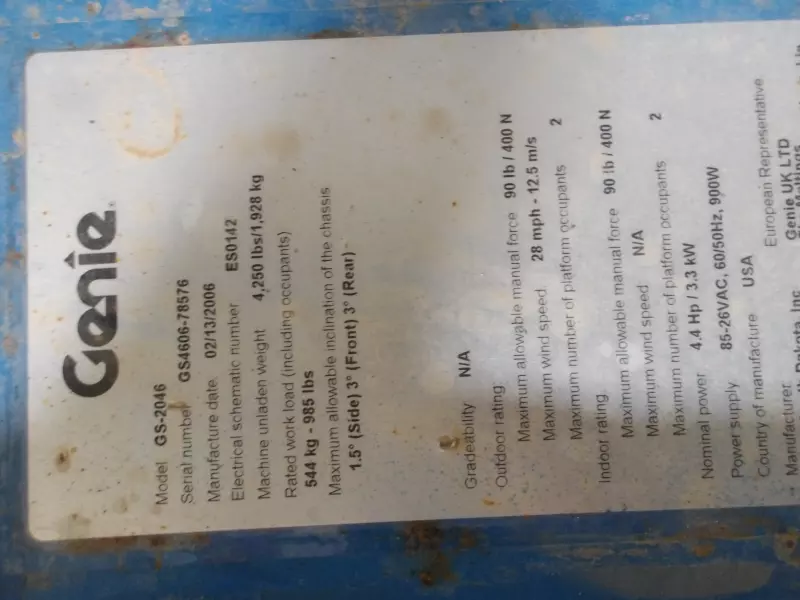 nacelle occasion GENIE GS2046