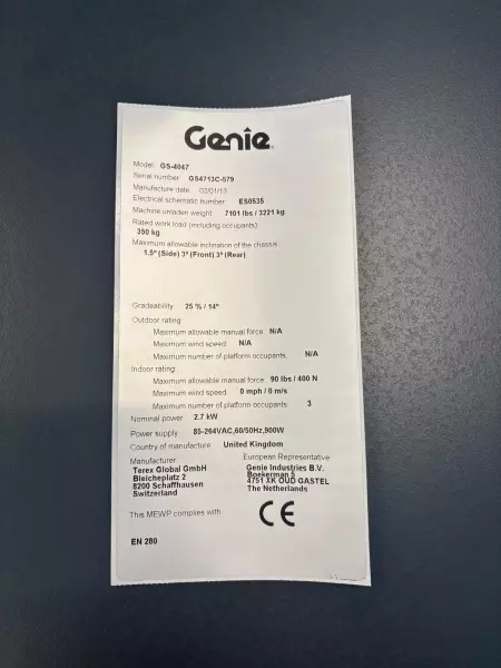 nacelle occasion GENIE GS4047