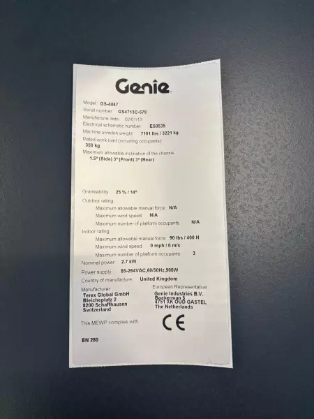 nacelle occasion GENIE GS4047
