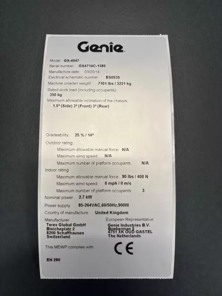 nacelle occasion GENIE GS4047
