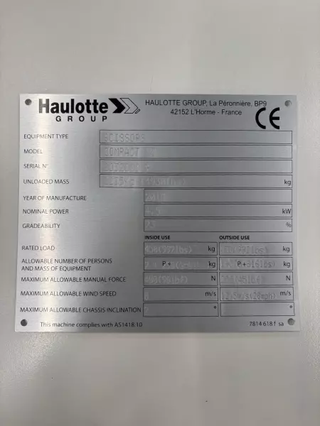 nacelle occasion HAULOTTE COMPACT 10