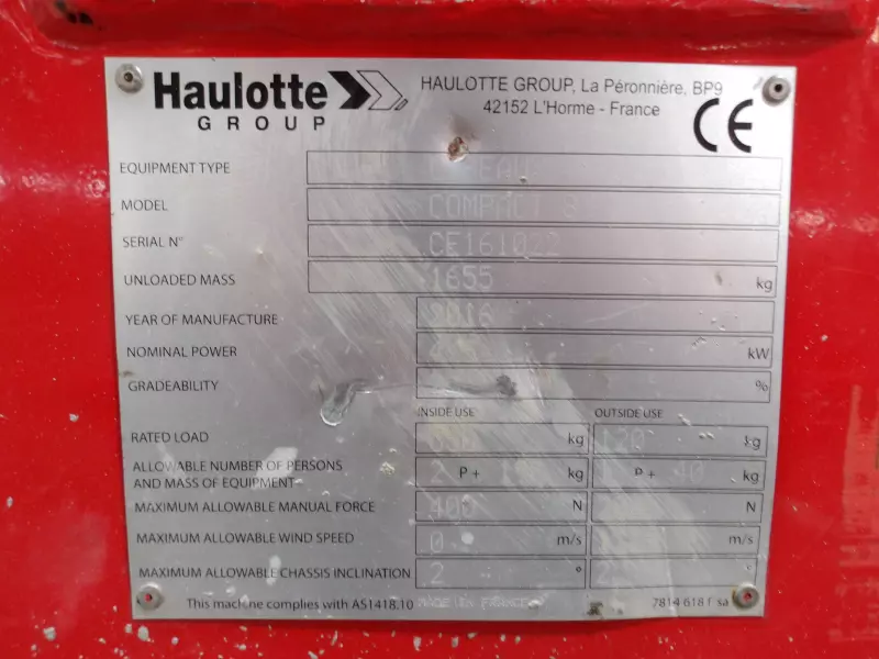 nacelle occasion HAULOTTE COMPACT 8