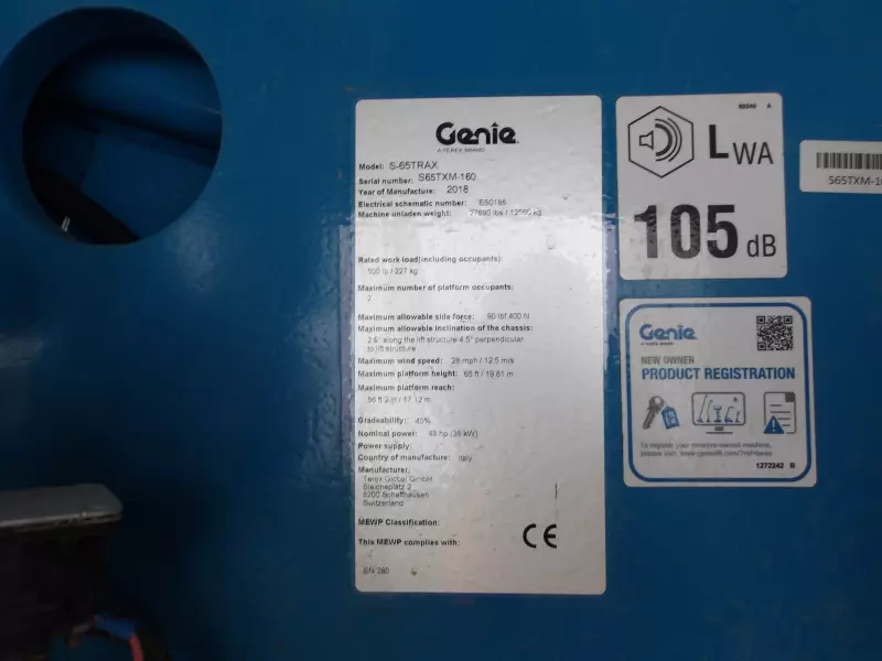 nacelle occasion GENIE S65 TRAX