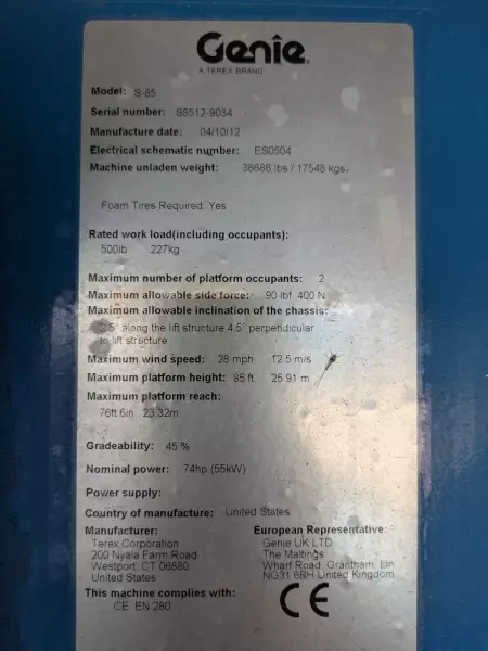 nacelle occasion GENIE S85