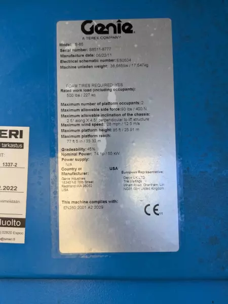 nacelle occasion GENIE S85