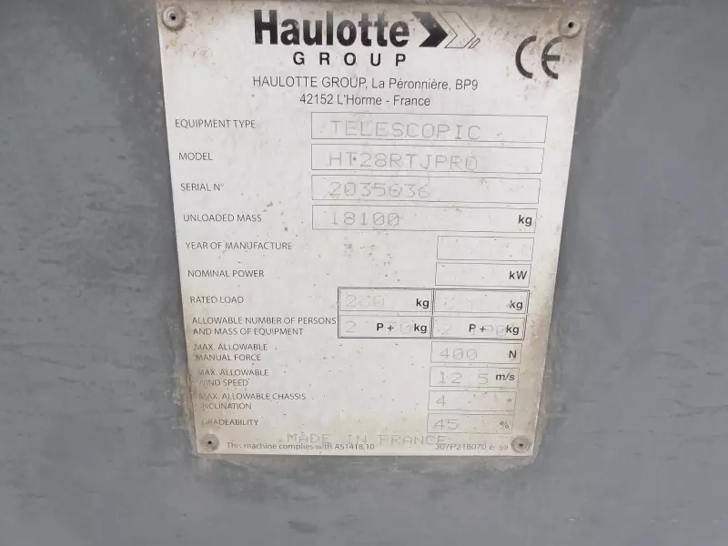 nacelle occasion HAULOTTE HT28RTJ PRO