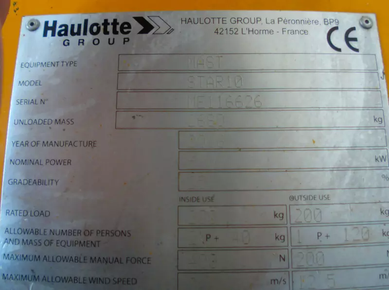 nacelle occasion HAULOTTE STAR 10