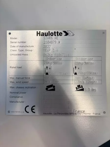 nacelle occasion HAULOTTE STAR 6AE