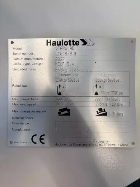 nacelle occasion HAULOTTE STAR 6AE