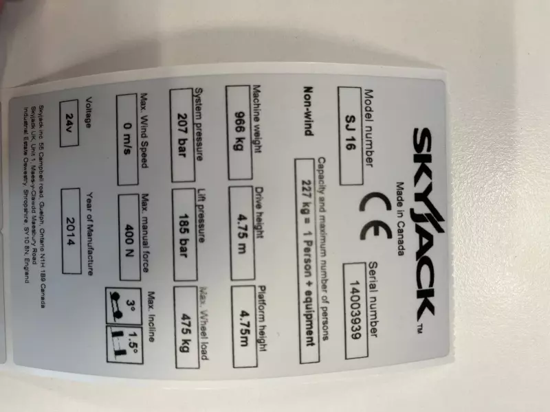 nacelle occasion SKYJACK SJ16